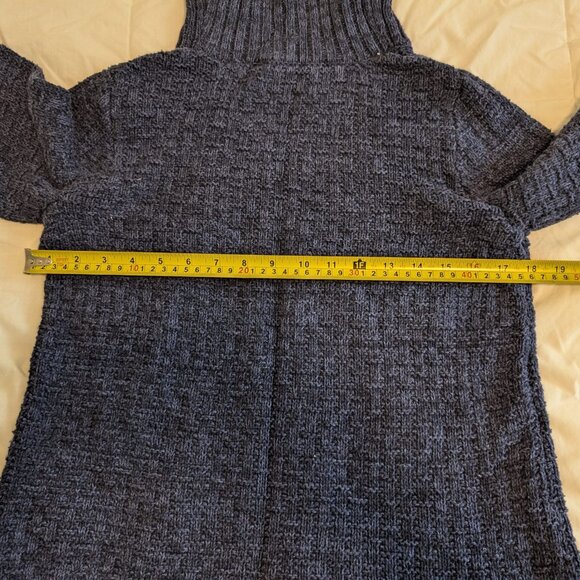 Hilary Radley Blue Textured Turtleneck Sweater M Cotton Blend - Picture 6 of 7